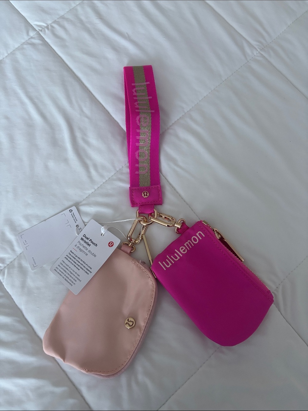 lululemon athletica Dual Pouch Wristlet in Hot Pink & Blush